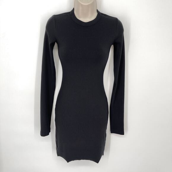 Cotton Citizen NEW Women's Verona Crew Long Sleeves Mini Dress Size L Jet Black - Picture 1 of 8